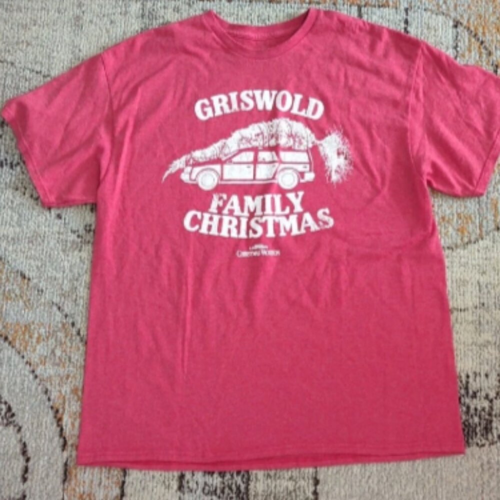 National Lampoon's Christmas Vacation Griswold Family Tree T-shirt Size XL Red